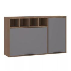 Armário Aéreo de Cozinha 120cm 2 Portas com Nichos Aspen Luciane Móvei