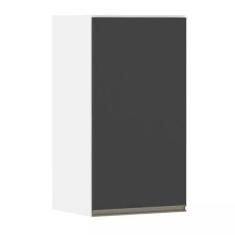 Armário Perola 40 cm 1 Porta Luciane, Branco Polar/Preto Tx