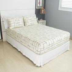 Jogo de Lençol Casal 3 Peças Estampado COZZILAR - Malha 100% Algodão, 