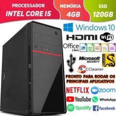 Computador Pc Cpu Intel Core i5 Com Hdmi 4GB ssd 120GB Windows 10 Wifi Desktop