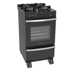 FOGAO A GAS MAXI VITREO 4 Q PRETO FOSCO GAS GLP