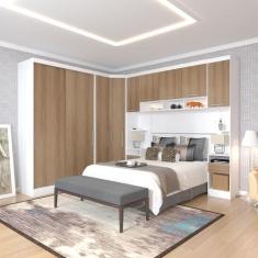 Quarto de Canto Casal com Guarda Roupas Cabeceira e Mesas de Cabeceira