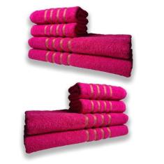 2 Jogos De 4 Toalhas 4 Banho 4 Rosto Montreal 100% Algodão Rosa - Toal