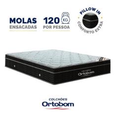 Colchão de Molas Ensacadas Ortobom Elegante Super Pillow In Casal 138 