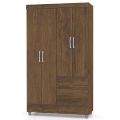 Guarda Roupa Solteiro Ideal Plus 4 Portas Imbuia Rústico Vr