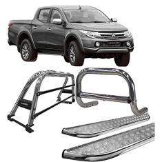 Kit Quebra Mato+Estribo Chapa+Santo Ant Duplo 20 L200 Cromo