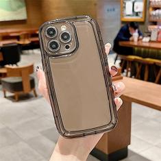 Capa de telefone transparente colorida para iphone 14 13 12 11 Pro XS Max X XR SE 2 3 8 7 Plus Silicone Soft TPU Back Cover, Black, For iPhone 12