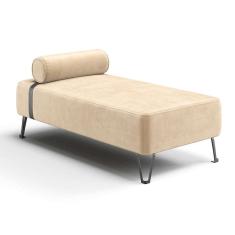 recamier erikson veludo bege 142 cm