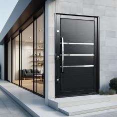 Porta Pivotante Lambril Evolution com Puxador Lado Direito Elite 216x120cm Preto