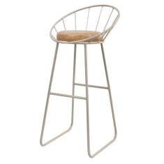 Banqueta Alta Champanhe Sunset Estofada Macio Decor Industrial Champanhe/CoranoCaramelo