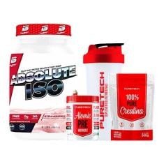 Kit Whey Absolute Iso 900g - Bio Sport + Creatina 100% Pure 500g + Ato