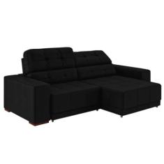 Sofá Sala de Estar Retrátil e Reclinável 3 Lugares Lisboa 230cm Couro 