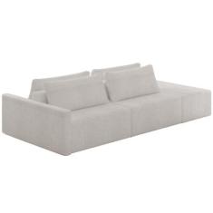 Sofá Ilha Modular Para Sala 252cm com Puff Dublin K01 Bouclê Creme - L