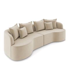 Sofá 3 Lugares Orgânico Living 210cm Mersa Veludo K01 - D`Rossi