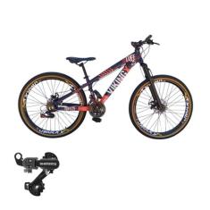 Bicicleta Aro 26 Vikingx Tuff 25 Cambio Shimano Quadro Aluminio Mtb Fr