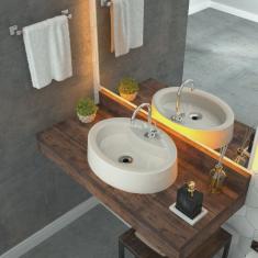 Kit Cuba Ov43 com Torneira 1198 Metal e Válvula 1 Polegada e Sifão Cromado e Flexível Compace