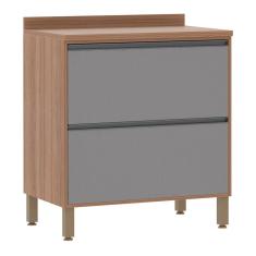 Balcão De Cozinha C/Tampo 80cm 2 Gavetões Isa Vanilla