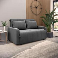 Sofá Cama 2 Lugares 138cm Amora New Capuccino Matrix, Chumbo, 2