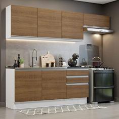 Cozinha Completa 100% Mdf Madesa Acordes 260003 com Armário e Balcão - Branco/rustic