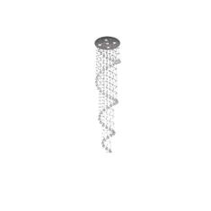LUSTRE DE CRISTAL ESPIRAL COM 2,30 METROS DE ALTURA BASE DE INOX POLIDO DE 30CM DE DIÂMETROS