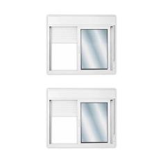 Kit com 2 Janelas de Alumínio Persiana Integrada 140x150cm com Vidro Liso Linha Solida Mgm Branco