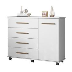 Cômoda 4 Gavetas Flora Branco Demóbile, Branco