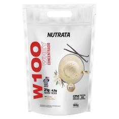 Whey Protein W100 Concentrado Refil 900g Nutrata, Baunilha
