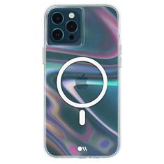 Case-Mate - Sabonete bolha – Capa para iPhone 12 Pro Max (5G) – Compatível com acessórios e carregamento MAGSAFE – Proteção contra quedas de 3 m – 6,7 polegadas – Redemoinho iridescente