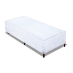 Cama Box Base Solteiro Sommier Plus Bordado White (88x188x24) - Orthocrin