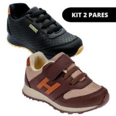 Kit 2 Tênis Masculino Infantil de Criança Escolar-Masculino