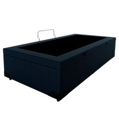 Base para Cama Box Solteiro Guldi com Baú Linho (47x88x188 cm) Azul Marinho