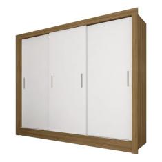 Guarda Roupa 3 Portas De Correr Casal Aurora Borea/bran - M. Arapongas Boreal/branco