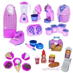 Kit casinha comidinhas fogão cachorro forminha celular 38pç