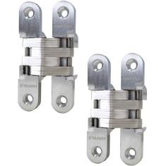 Kit 2 Dobradiça Invisivel 95X19Mm Cromado Escovado Hafele