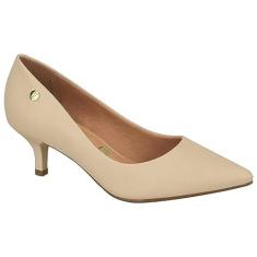 Scarpin Vizzano Salto Baixo Feminino, Beige, 36