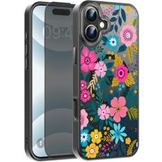 FUNMIKO Capa para iPhone XX Plus com protetor de tela de privacidade, compatível com carregamento sem fio, capa fosca translúcida à prova de choque - linda capa de telefone com design floral para
