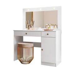 Penteadeira Camarim Com Led 2 Gavetas 1 Porta Branco Bella
