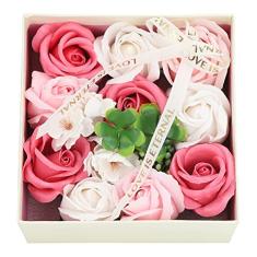 Sabonete Romântico de Flores de Rosa para mulheres: Sabonete de Flores Artificiais Adequado para Banho e à Prova de Alergias Em Uma Caixa de Presente Premium para Ocasiões