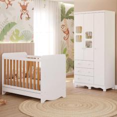 Quarto de Bebê Completo Berço Americano Ben 3 Em 1 Mini cama Mini sofá