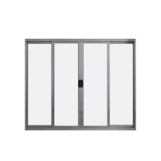 Janela 4 Folhas De Correr S/ Grade 1,00 X 1.20 Alumínio Brilhante Linha Modular - Hale