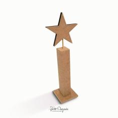 Pedestal com Estrela de natal enfeite de Mesa- Jeito Próprio Artesanato