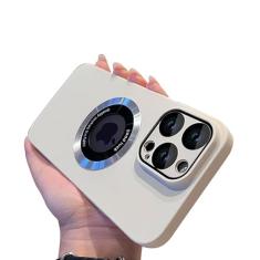 Doulings Série magnética projetada para capa de iPhone, [compatível com MagSafe] [proteção contra quedas militares e corpo inteiro], capa à prova de choque com logotipo fosco de luxo (branca, iPhone