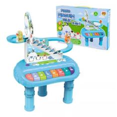 Piano Patinho Feliz 2 Em 1 Diversão Infantil Teclado Luz Som - DM TOYS