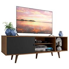 Rack Madesa Dubai para TV até 65 Polegadas com Pés - Rustic/Preto/Rustic