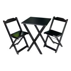 Conjunto De Mesa 60x60 E Mesa Decor Com 2 Cadeiras Preto Cor: Preto