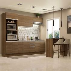 Cozinha Completa Madesa Glamy 315002 com Armário, Balcão e Bancada (sem Tampo e Pia) - Rustic