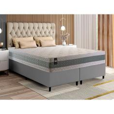 Conjunto Cama Box Espuma Oxford Verde King 193x203x67
