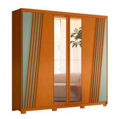 Guarda Roupa Ouro Verde Ripado com Espelho Albatroz