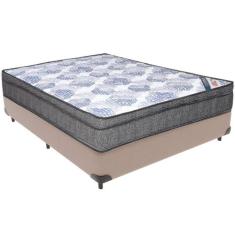 Cama Box e Colchão ISO Superpocket Molas Ensacadas Casal Ortobom,  BEG