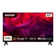 Smart TV 43" SEMP S42 Full HD google TV com Wi-Fi e Bluetooth integrados, HDMI, HDR10  SEMP
